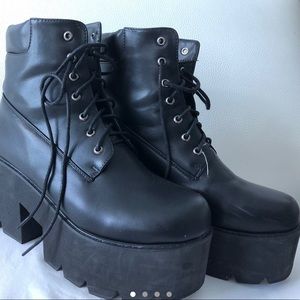 Faux leather boots